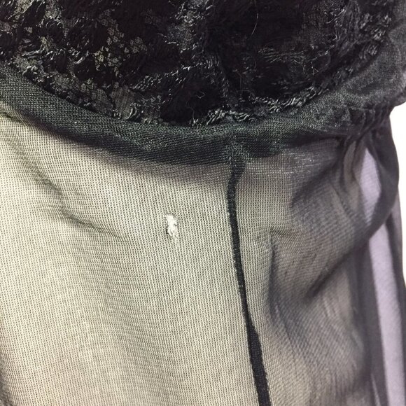 BLACK Sheer and Lace Baby Doll Chemise Size X-Large - Picture 4 of 6